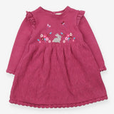 Dress Long Sleeved Knit Pink Rabbit, Butterflies a