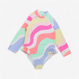 LS stripe swimsuit