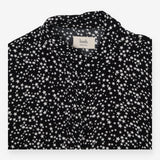 Black Short Sleeve Frill Shirt Scatter Star Print