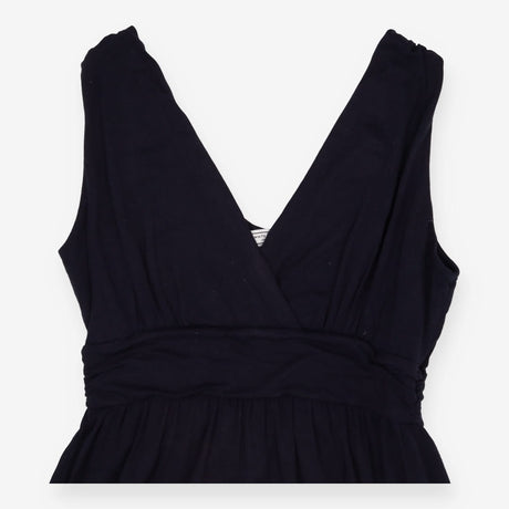 Navy Stretch Jersey V‑Neck Maxi Dress – Wide Strap
