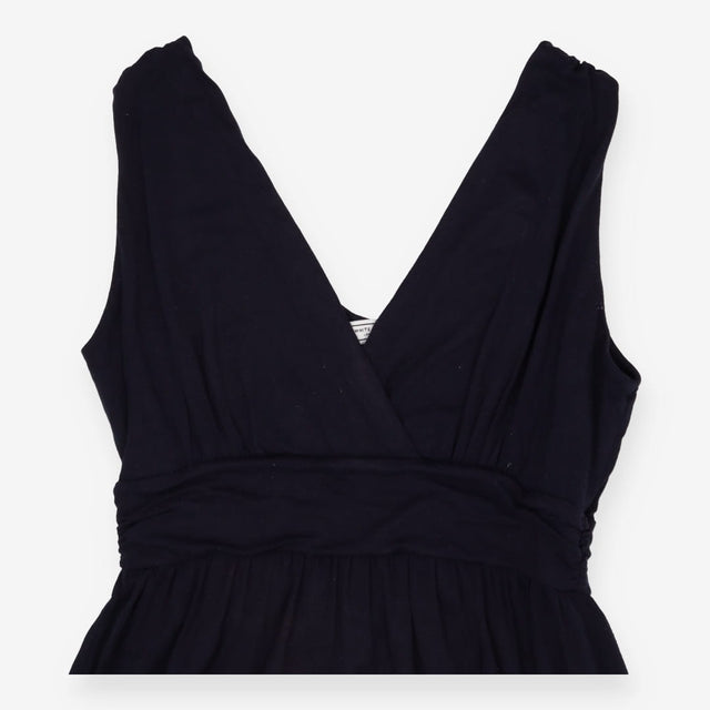 Navy Stretch Jersey V‑Neck Maxi Dress – Wide Strap