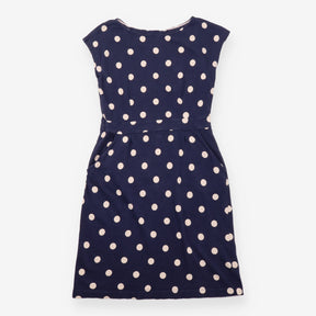 Dress Navy Blue Polka Dot Sleeveless Cotton Jersey