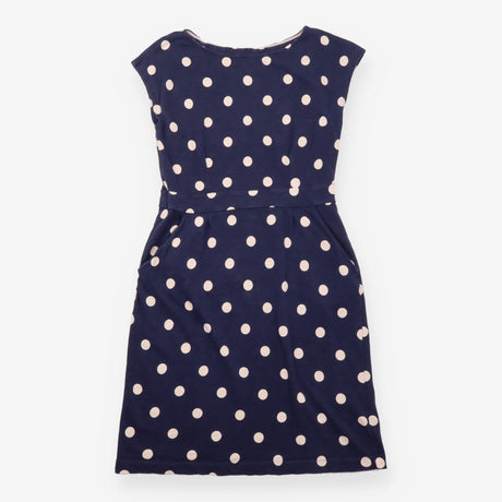 Dress Navy Blue Polka Dot Sleeveless Cotton Jersey