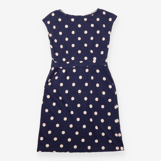 Dress Navy Blue Polka Dot Sleeveless Cotton Jersey