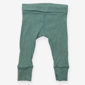 Teal ribbed leggings with turnover waist