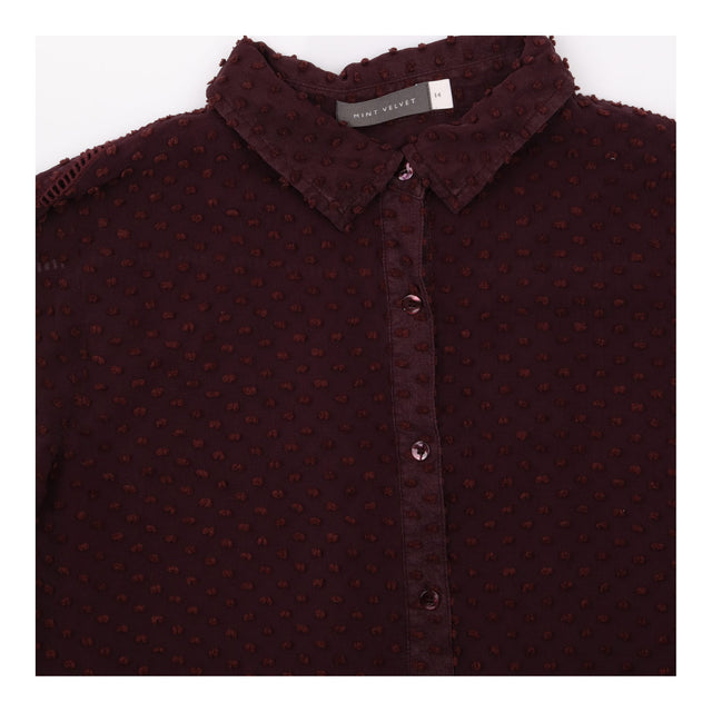 Silk Cotton Clip Spot Shirt Plum