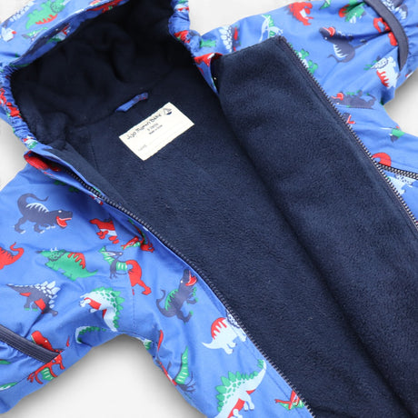 Blue pramsuit fleece lined dinosaurs