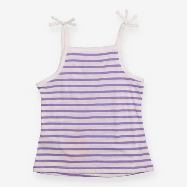 Vest top purple white stripes