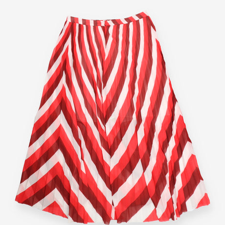 Cocos White Red Burgundy Striped Skirt