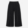 Navy Silver Sparkle Wide Leg Jersey Trousers SHORT