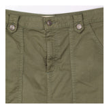 Midi Skirt Utility Cargo Cotton Stretch Khaki Gree