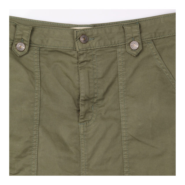 Midi Skirt Utility Cargo Cotton Stretch Khaki Gree