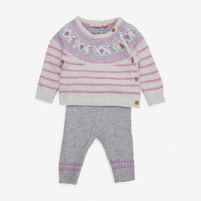 Outfit grey and white knitted mouse