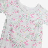 Bodysuit Wrapover Pink Floral Print