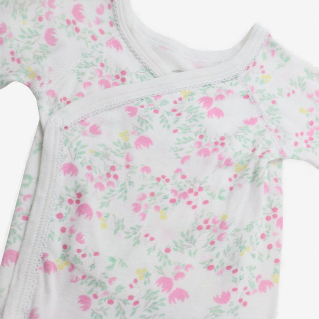 Bodysuit Wrapover Pink Floral Print