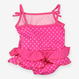 Pink spotty ruffle swimsuit