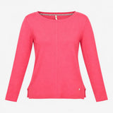 Coral Pink Boat Neck Long Sleeve Knitted Jumper