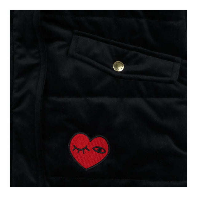 Coat Sonia Rykiel velour padded black heart lips
