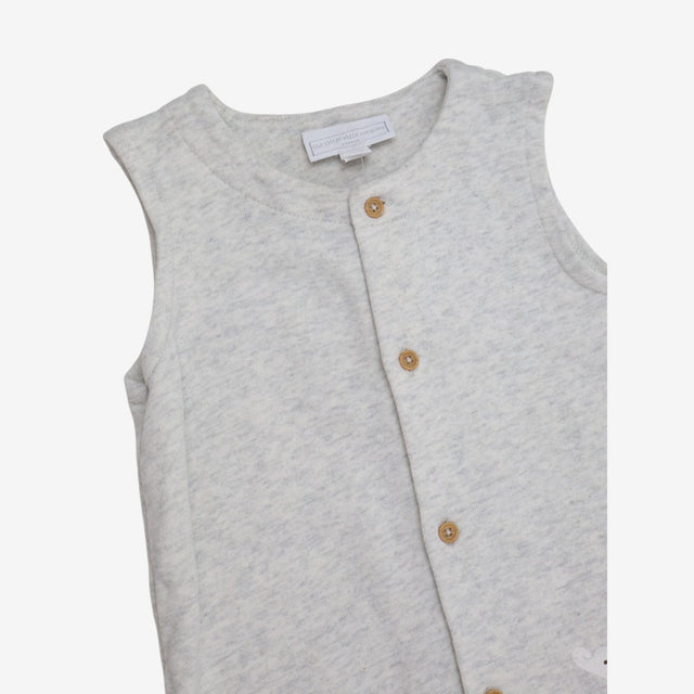 Grey Romper Jersey with Elephant Pocket