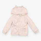 Pink Hooded Cardigan with Pockets