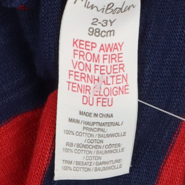 Hoodie 2 buttons red blue large stripes