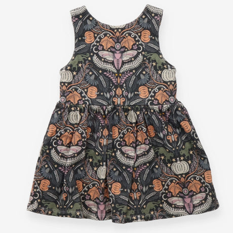 Moth and pumpkin print dress