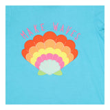 T-Shirt Blue Cassia Sea Shell Applique