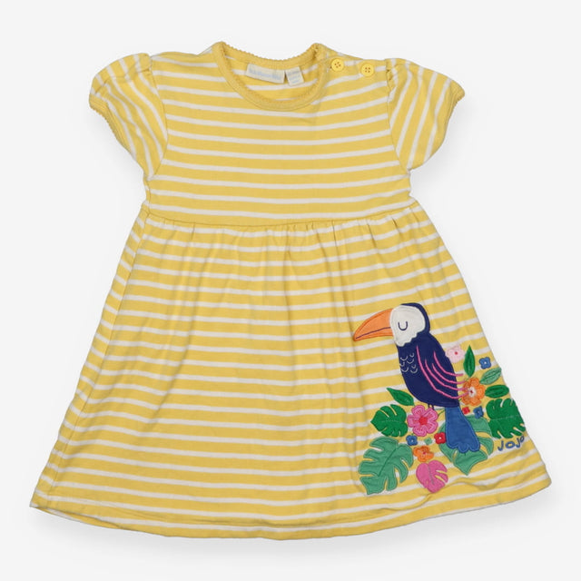 Dress Yellow Stripe Toucan Flowers
