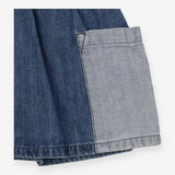 Denim Dress Long Sleeved Two Toned Pockets