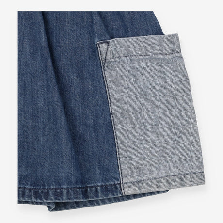 Denim Dress Long Sleeved Two Toned Pockets