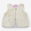 Gilet Cream Faux Fur with Purple Insect Lining