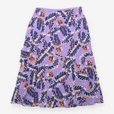 Printed Tiered Midi Skirt Lilac Botanical Print