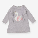 Dress grey jersey spot swan with crown