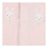 Pink velour sleepsuit with bunny faces