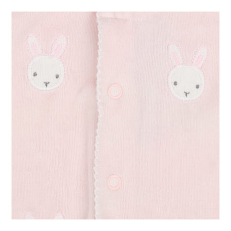 Pink velour sleepsuit with bunny faces