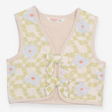 Gilet Green Checkerboard with Bow Detail