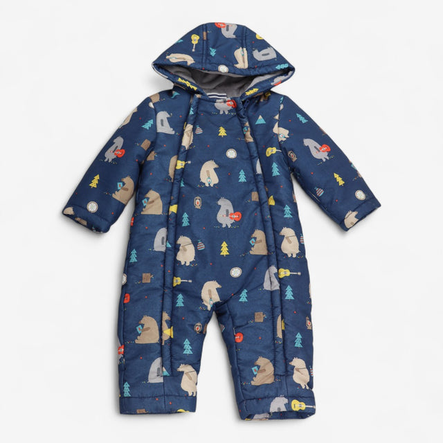 Pram suit blue camping bears 