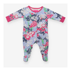 Floral and Green Parrots Sleepsuit 