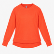 Orange After-Class Relaxed Dipped-Hem Sweatshirt