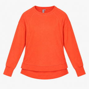 Orange After-Class Relaxed Dipped-Hem Sweatshirt