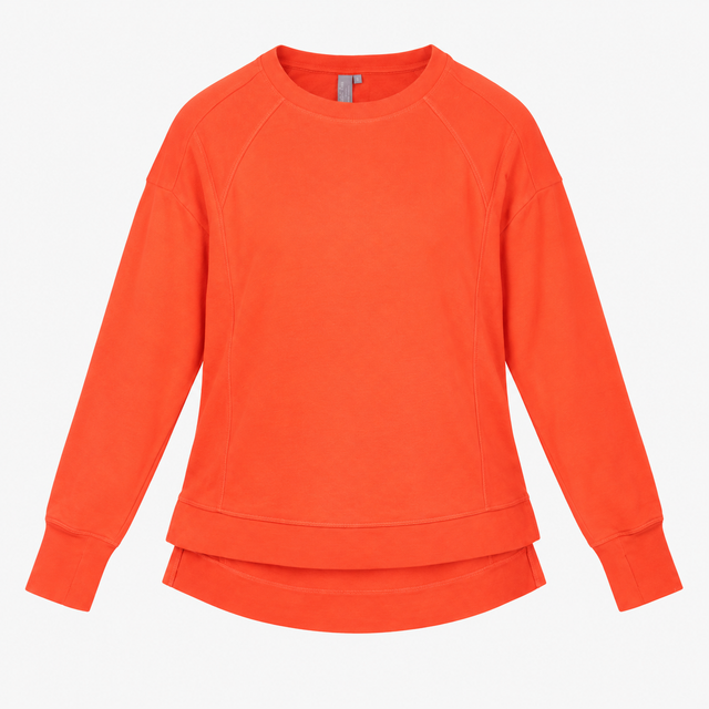 Orange After-Class Relaxed Dipped-Hem Sweatshirt