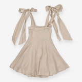 DISSH Aisle Pearl Linen Bow Mini Dress Size UK 6 B