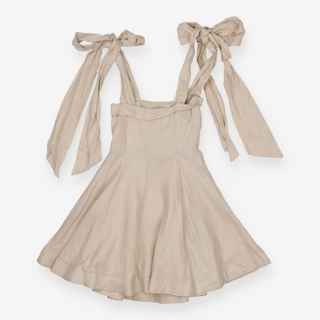 DISSH Aisle Pearl Linen Bow Mini Dress Size UK 6 B