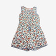 Floral Woven Playsuit with Blue Pompom Trim