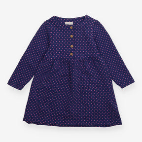 Jersey Dress Navy with Pink Dots