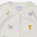 White Safari Animals Sleepsuit