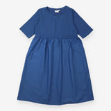 Nursing Dress Blue Short Sleeve Midi