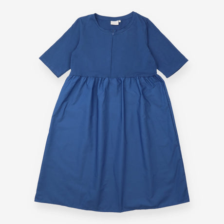Nursing Dress Blue Short Sleeve Midi