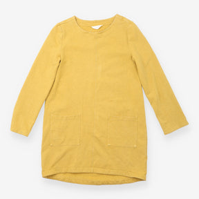Tunic Dress Mustard Yellow Long Sleeve Patch Pocke
