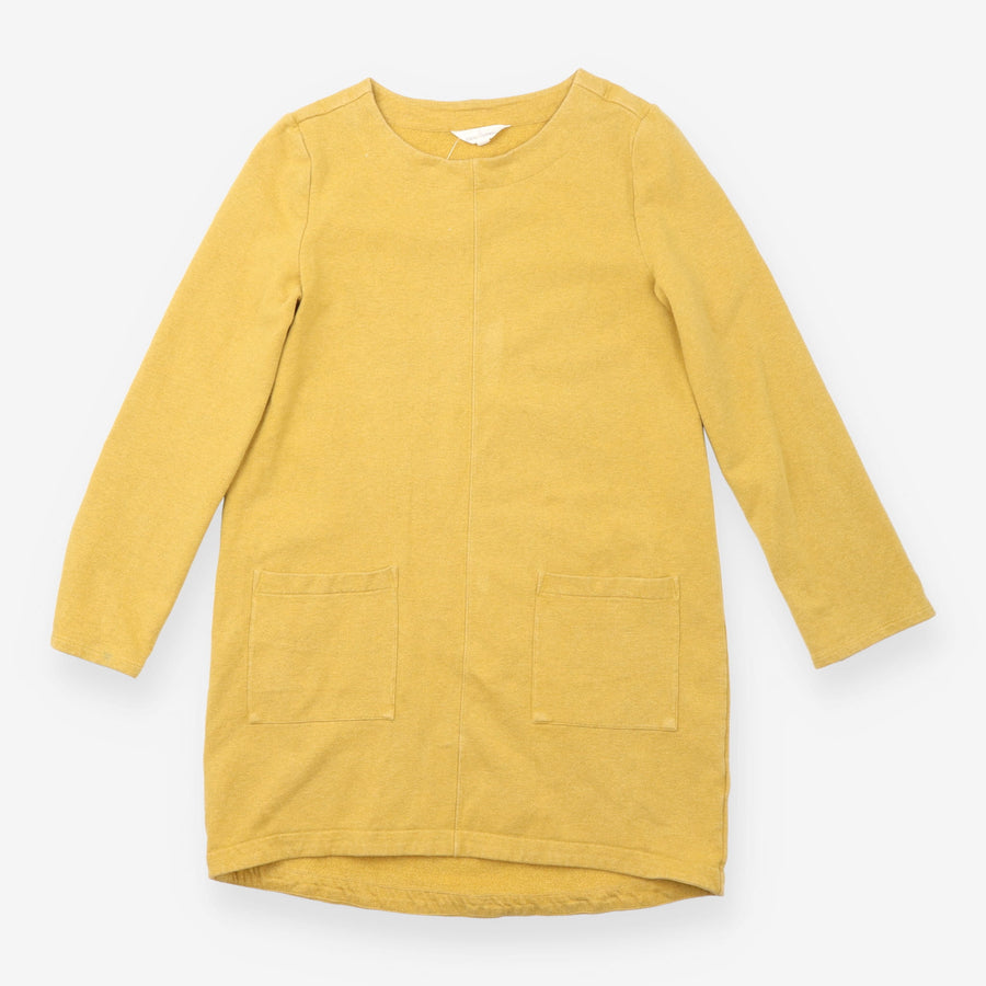 Tunic Dress Mustard Yellow Long Sleeve Patch Pocke